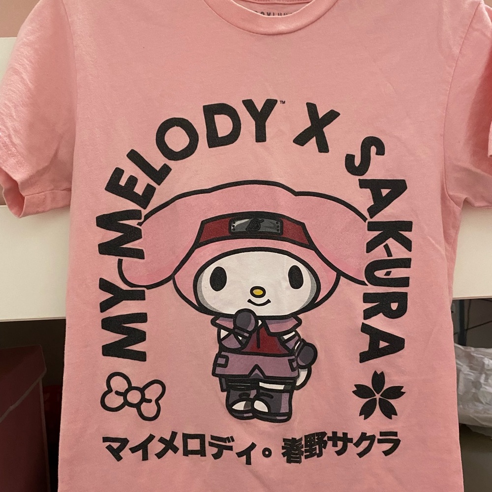 Sanrio Boxlunch My Melody Pink Naruto Sakura Tee Shirt